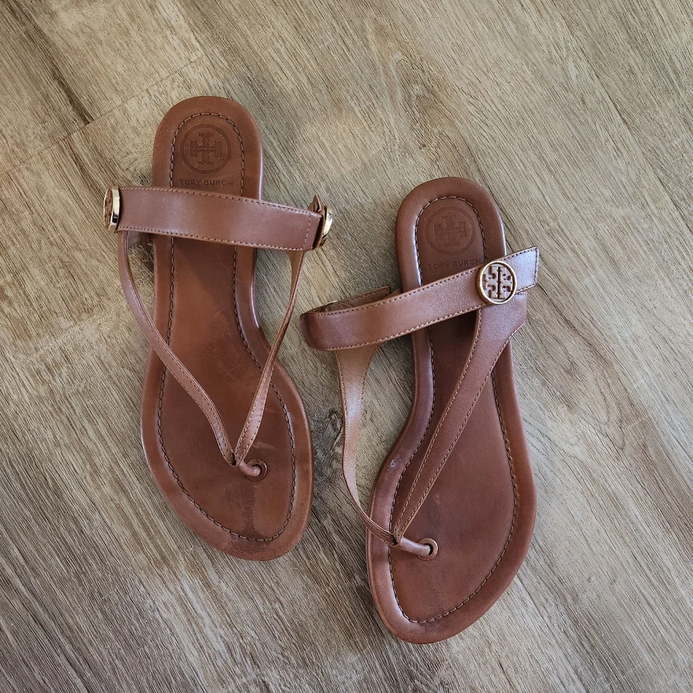 Tory Burch Brown Leather Minnie Convertible Sandals Size 7